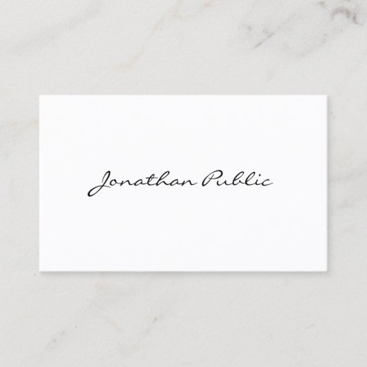 Moderne professionele elegante typografie script visitekaartje (Voorkant)