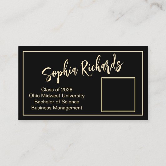 Moderne professionele foto-Afstuderen Visitekaartje (Voorkant)