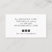 Moderne professionele foto Monogram Visitekaartje (Achterkant)