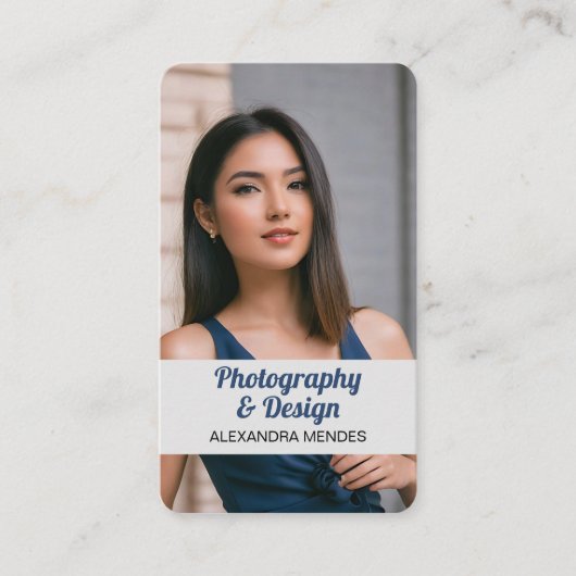 Moderne professionele foto QR-code Visitekaartje (Voorkant)