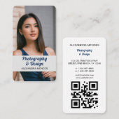 Moderne professionele foto QR-code Visitekaartje (Voorkant / Achterkant)