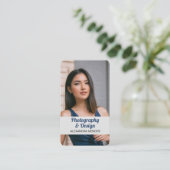 Moderne professionele foto QR-code Visitekaartje (Staand voorkant)