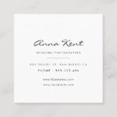 Moderne professionele foto vierkante visitekaartje (Achterkant)