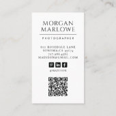 Moderne professionele fotograaf visitekaartje (Achterkant)