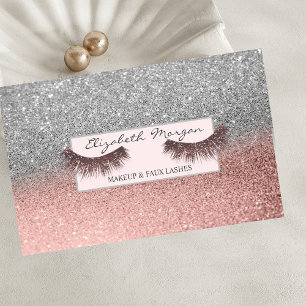 Moderne professionele glitter valse wimpers, frame visitekaartje