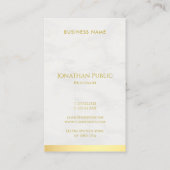 Moderne Professionele Gouden Marmeren Hand Script  Visitekaartje (Achterkant)