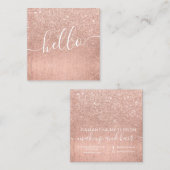 Moderne professionele gouden rozen hallo vierkante visitekaartje (Voorkant / Achterkant)