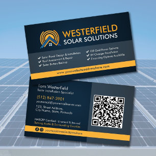 Moderne professionele installatie van zonnepanelen visitekaartje