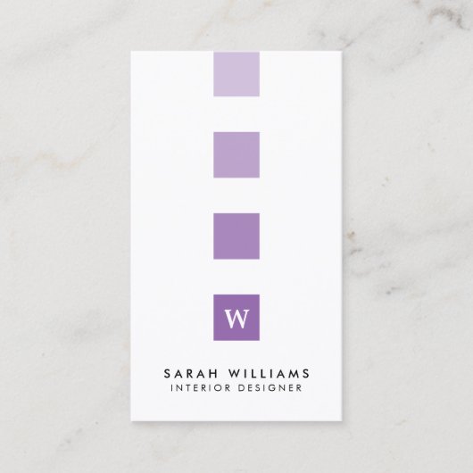 Moderne Professionele Interieurontwerper Monogram Visitekaartje (Voorkant)