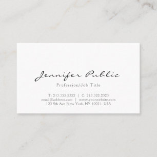 Moderne professionele legant White Minimalist Visitekaartje