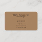 Moderne, professionele lichte, bruine handtekening visitekaartje (Achterkant)