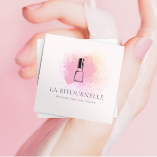 Moderne professionele logo branding voor nagelstud vierkante visitekaartje