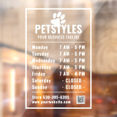 Moderne professionele Logo openingstijden wit Raamsticker (Vel 2)