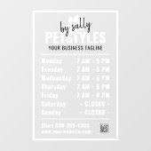 Moderne professionele Logo openingstijden zwart wi Raamsticker (Vel)