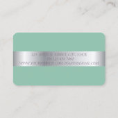 Moderne professionele lotusventilator Mint Green Visitekaartje (Achterkant)