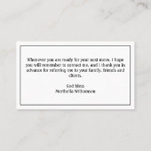 Moderne professionele makelaar visitekaartje (Achterkant)