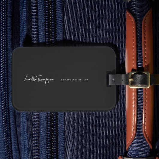 Moderne Professionele Marketing Zwart-Wit Bagagelabel (Voorkant Insitu 4)