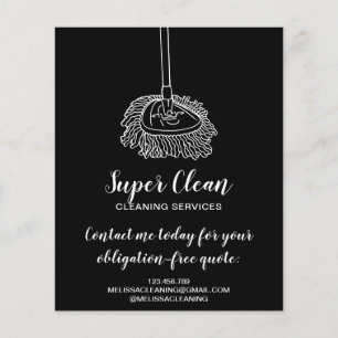 Moderne professionele meid dweil schoonmaak huis flyer