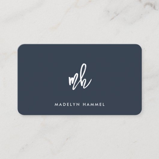 Moderne Professionele Minimale Script Monogram Mar Visitekaartje (Voorkant)