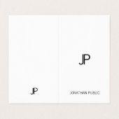 Moderne professionele minimalist voor monogram visitekaartjes (Buitenkant ongevouwen)