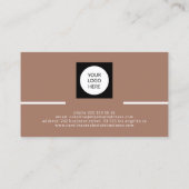 Moderne professionele minimalistische bruine logo  visitekaartje (Achterkant)