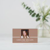 Moderne professionele minimalistische bruine logo  visitekaartje (Staand voorkant)