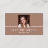 Moderne professionele minimalistische bruine logo  visitekaartje (Voorkant)