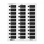 Moderne professionele minimalistische retourlabel etiket (Full Sheet)