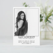 Moderne Professionele Model Actor Foto Comp Kaart (Staand voorkant)