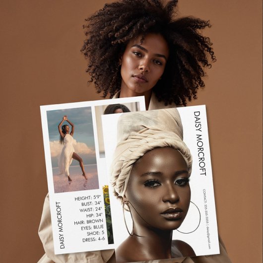 Moderne Professionele Model Actor Foto Comp Kaart