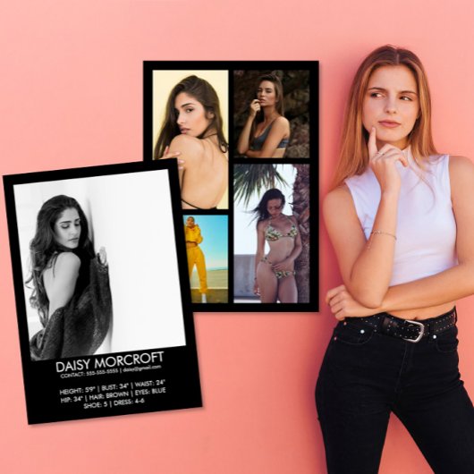 Moderne Professionele Model Actor Foto Comp Kaart