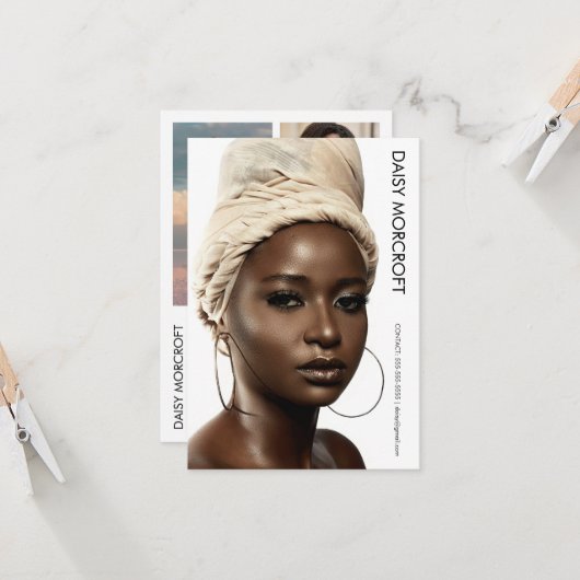 Moderne Professionele Model Actor Foto Comp Kaart (Voorkant / Achterkant in situ)