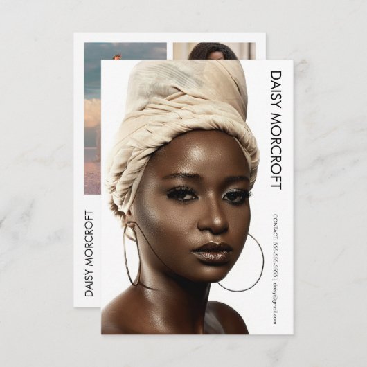 Moderne Professionele Model Actor Foto Comp Kaart (Voorkant / Achterkant)