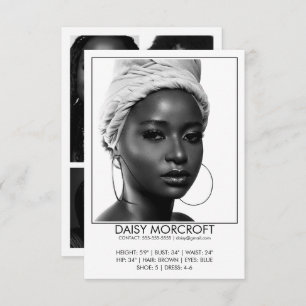 Moderne Professionele Model Actor Foto Comp Kaart