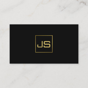 Moderne professionele monogram elegant zwart goud visitekaartje