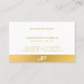 Moderne Professionele Monogram Elegante Gouden Vla Visitekaartje (Achterkant)
