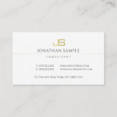 Moderne professionele Monogram Elegante Sjabloon Visitekaartje (Achterkant)