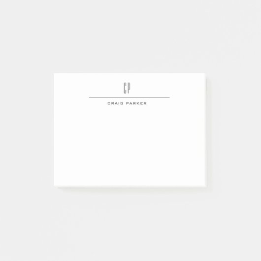 Moderne professionele monogram in eenvoudige minim post-it® notes (Voorkant)