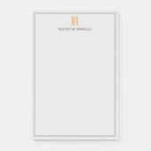 Moderne professionele monogram in eenvoudige minim post-it® notes (Voorkant)