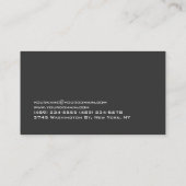 Moderne professionele monogram zwart grijs visitekaartje (Achterkant)