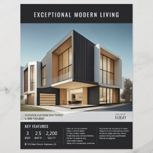 Moderne professionele onroerend goed vermelding flyer