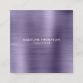 Moderne professionele Paars van het metaal van mid Vierkante Visitekaartje (Voorkant)