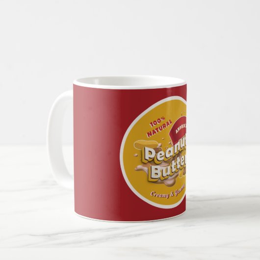 Moderne professionele pindakaas merk Logo Schattig Koffiemok (Voorkant links)