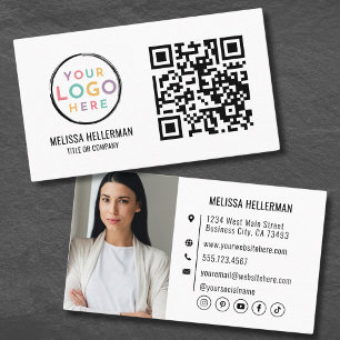 Moderne Professionele QR Code Foto Uw Logo Visitekaartje