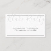 Moderne professionele realtor Realiteit Visitekaartje (Achterkant)