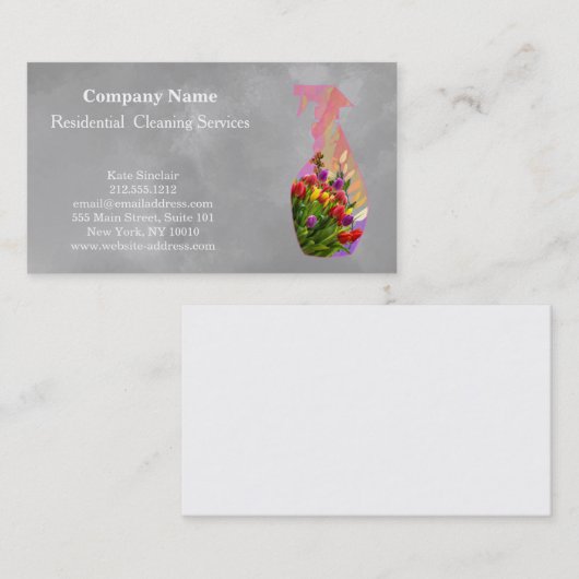 Moderne professionele reinigingsdop visitekaartje (Voorkant / Achterkant)