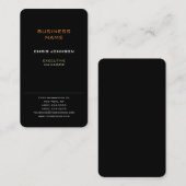 Moderne, professionele, rijke zwarte plaat visitekaartje (Voorkant / Achterkant)