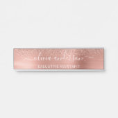 Moderne professionele Roos Gold spaarpeuk Glitter- Deurbordje (Voorkant)