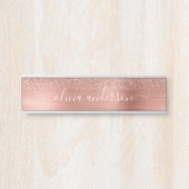 Moderne professionele Roos Gold spaarpeuk Glitter- Deurbordje (Voorkant)