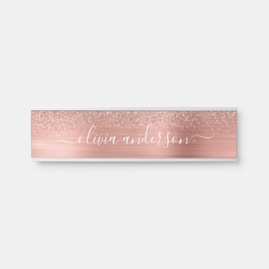 Moderne professionele Roos Gold spaarpeuk Glitter- Deurbordje (Voorkant)